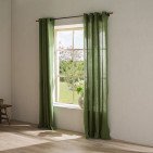 Rideau en lin lavé Vert mousse