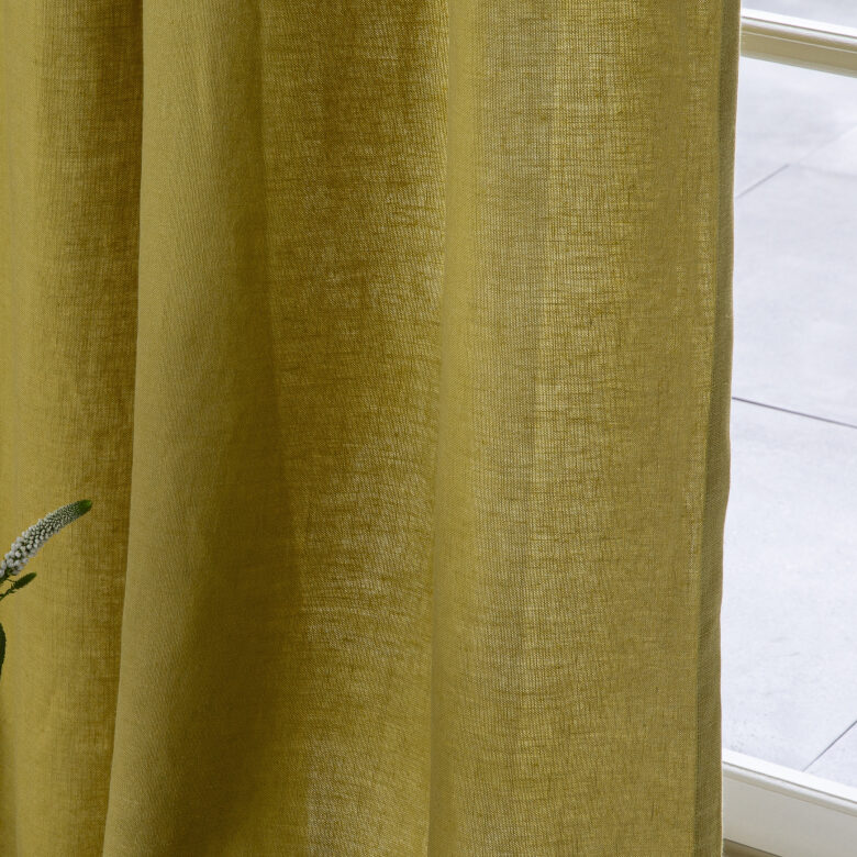 Rideau en lin lavé Jaune Houblon - Embrin