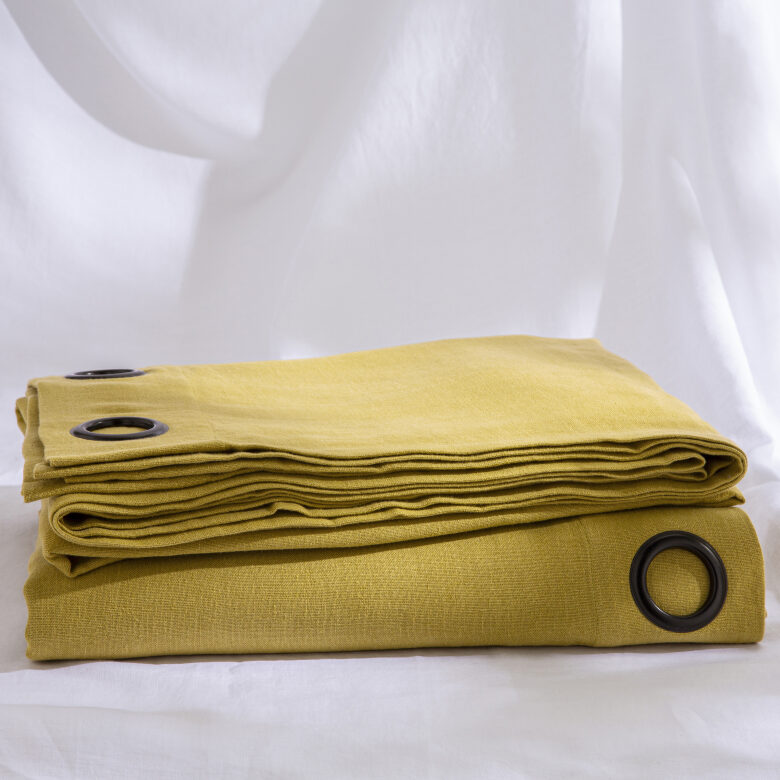 Rideau en lin lavé Jaune Houblon - Embrin