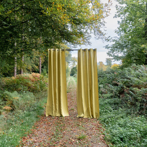 Washed linen curtain Hop Yellow