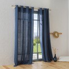 Rideau en lin lavé Bleu Outremer