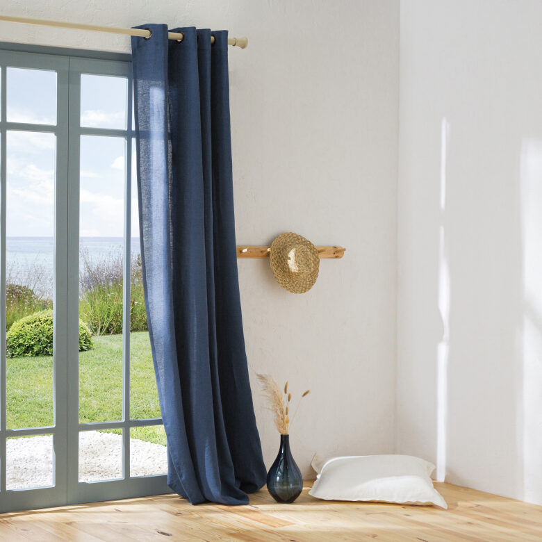 Rideau en lin lavé Bleu Outremer - Embrin