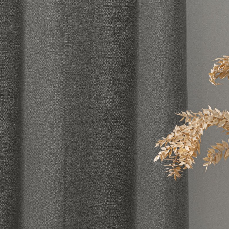 Rideau en lin lavé gris Zinc - Embrin