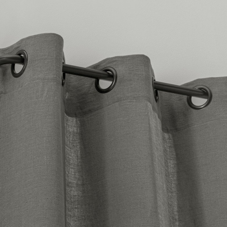 Rideau en lin lavé gris Zinc - Embrin