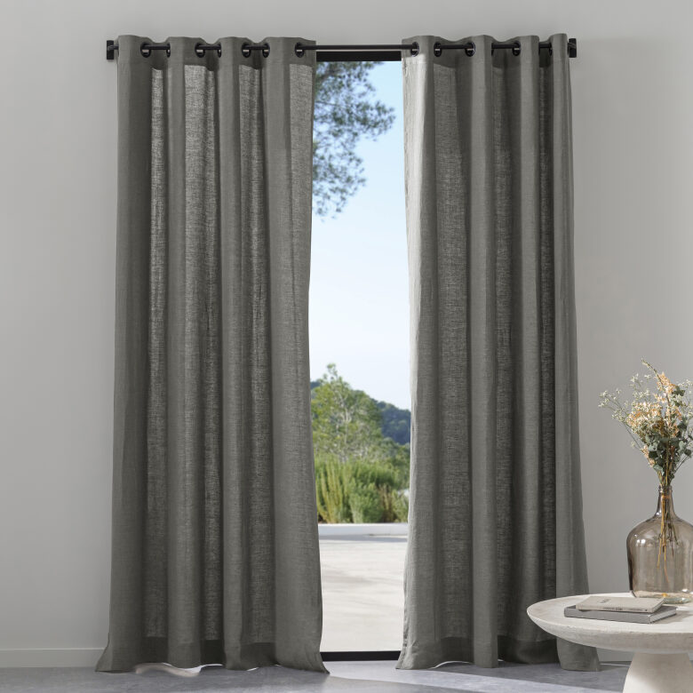 Rideau en lin lavé gris Zinc - Embrin