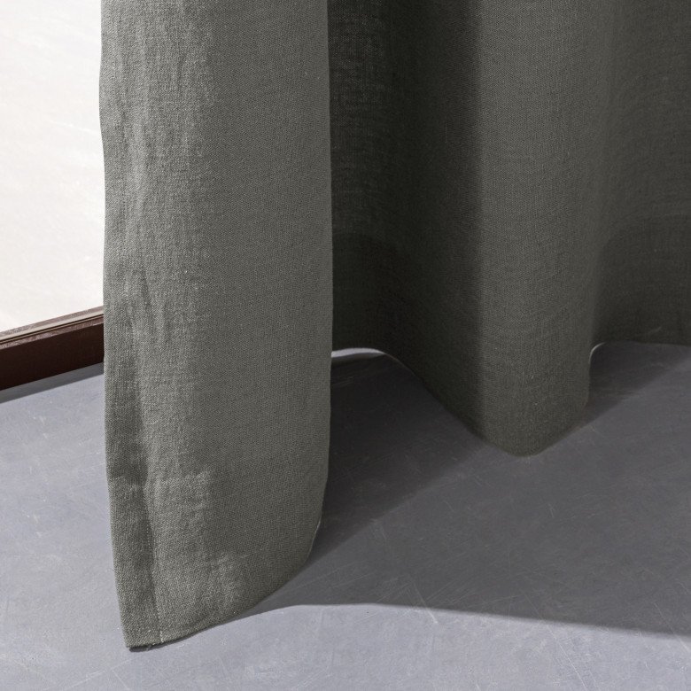 Rideau en lin lavé gris Zinc - Embrin