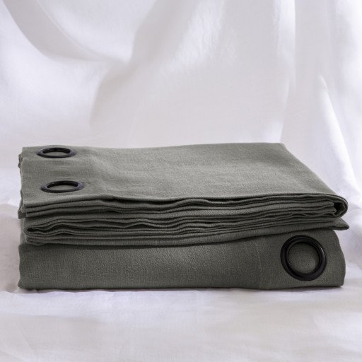 Rideau en lin lavé gris Zinc