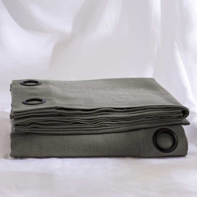 Rideau en lin lavé gris Zinc