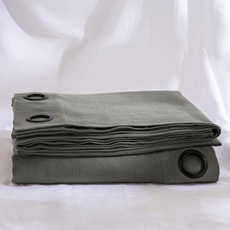 Rideau en lin lavé gris Zinc - Embrin