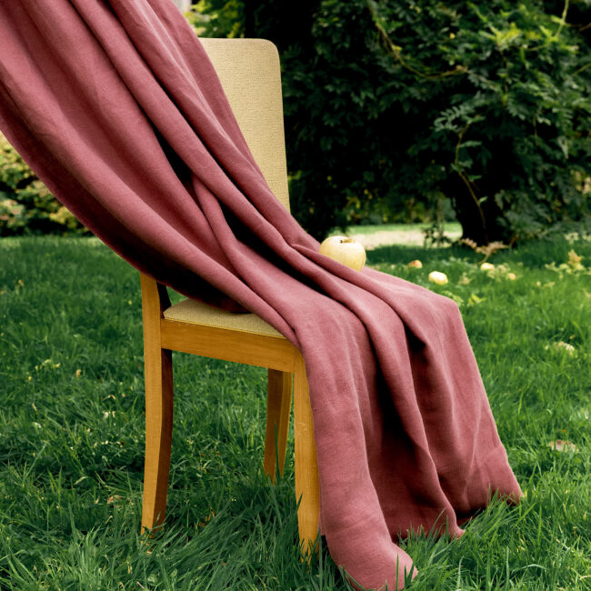 Washed linen curtain Old Pink