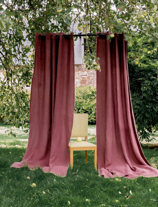 Washed linen curtain Old Pink