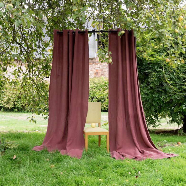 Washed linen curtain Old Pink - Embrin