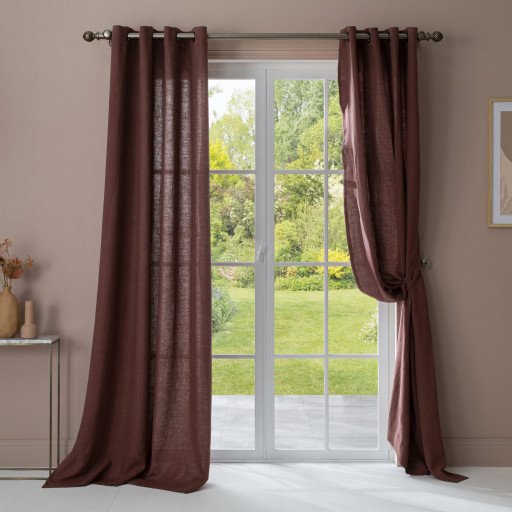 Rideau en lin lavé Vieux Rose