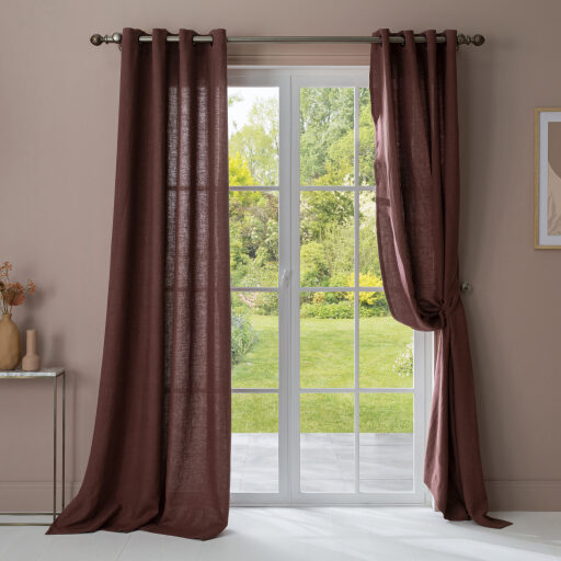 Rideau en lin lavé Vieux Rose