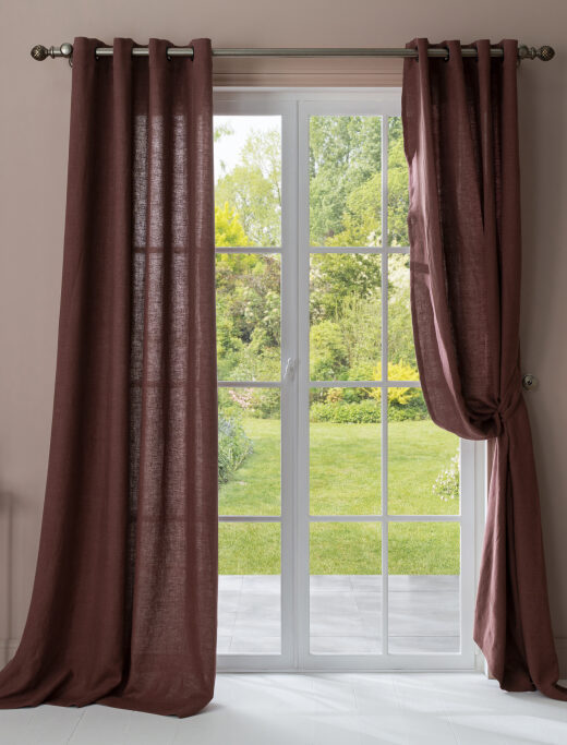 Rideau en lin lavé Vieux Rose