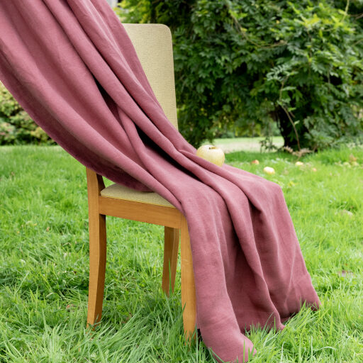 Washed linen curtain Old Pink