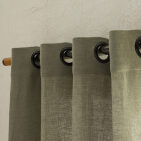 Rideau en lin lavé Vert Lichen