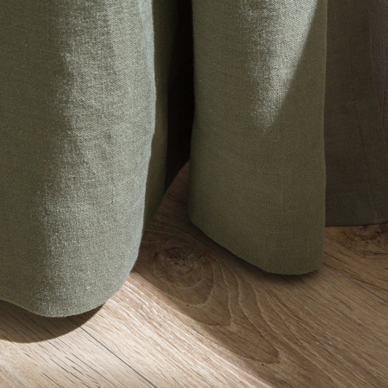 Rideau en lin lavé Vert Lichen - Embrin