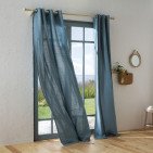 Rideau en lin lavé Bleu Turquoise
