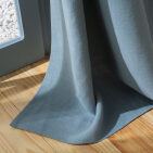 Rideau en lin lavé Bleu Turquoise