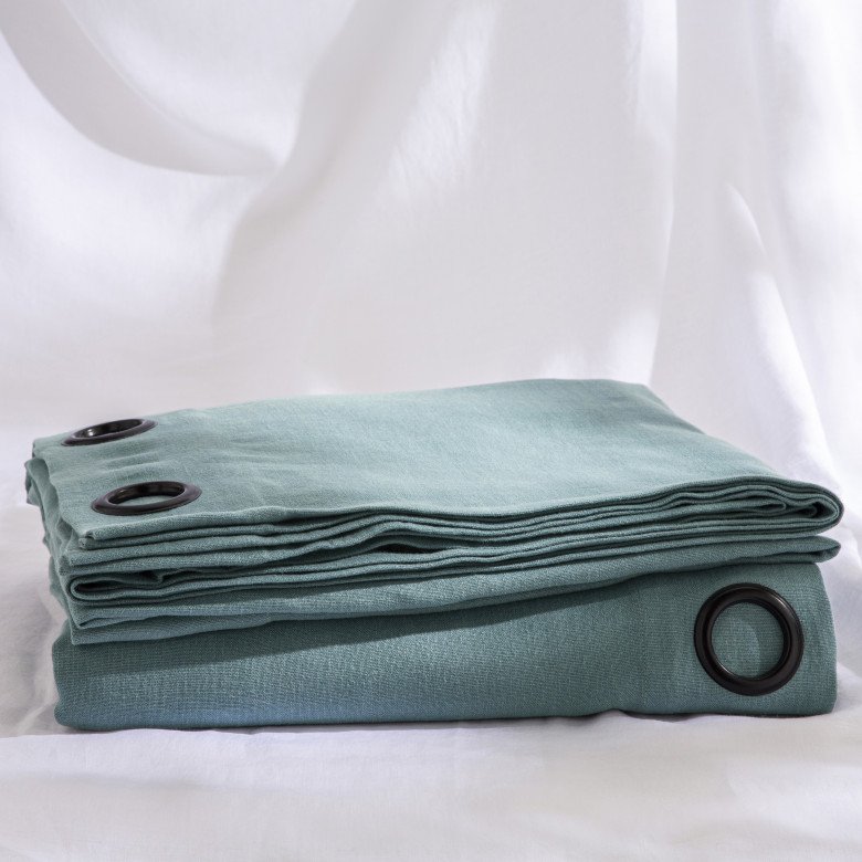 Rideau en lin lavé Bleu Turquoise - Embrin