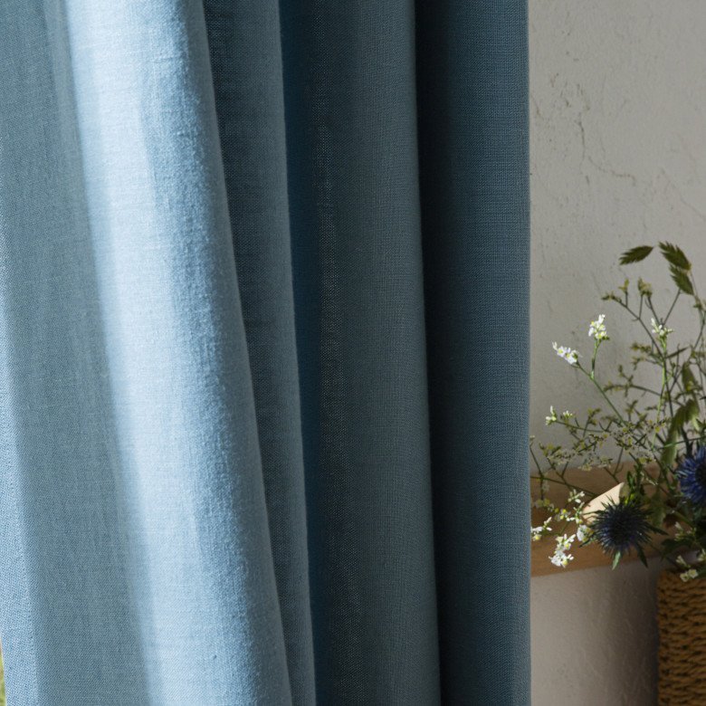 Rideau en lin lavé Bleu Turquoise - Embrin