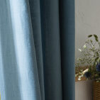 Rideau en lin lavé Bleu Turquoise