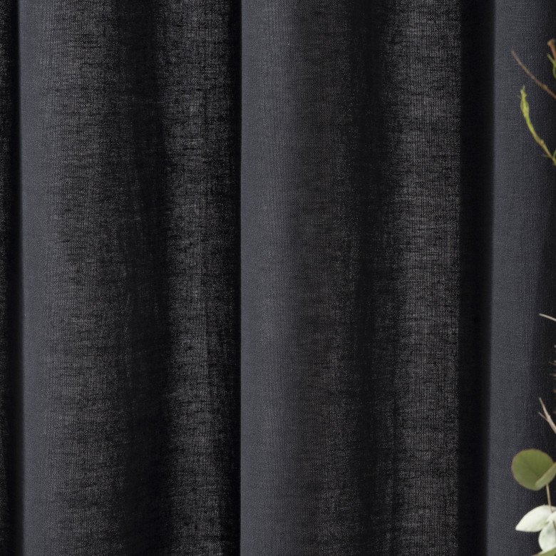 Rideau en lin lavé Gris Caviar - Embrin