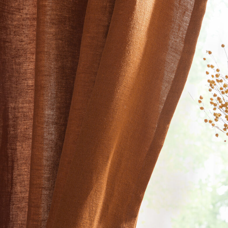 Rideau en lin lavé Rouge Brique - Embrin