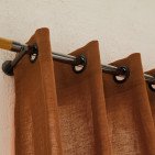 Rideau en lin lavé Rouge Brique