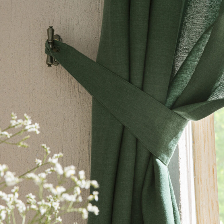 Rideau en lin lavé Vert Pin - Embrin
