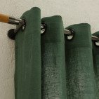 Rideau en lin lavé Vert Pin