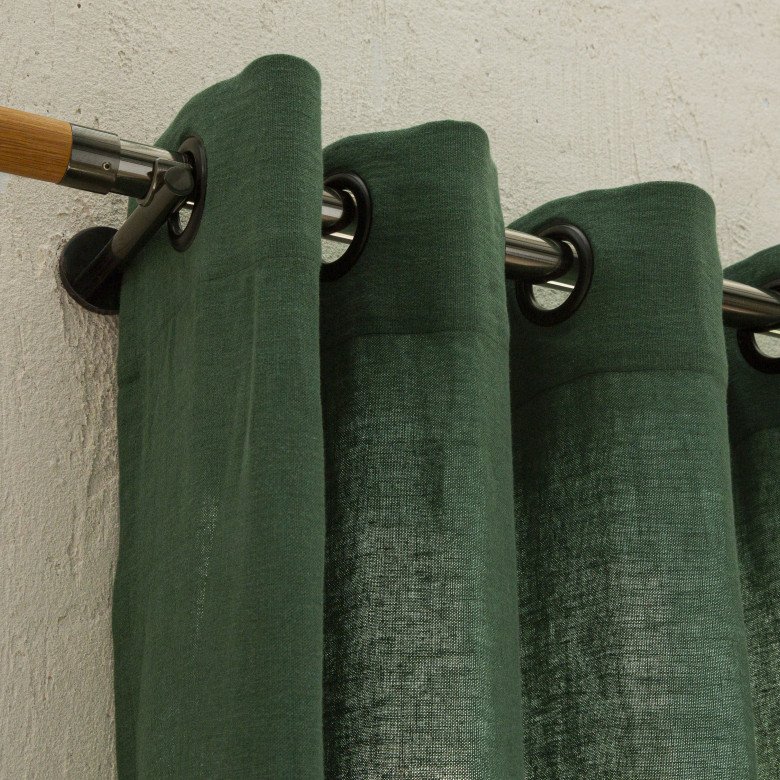 Rideau en lin lavé Vert Pin - Embrin