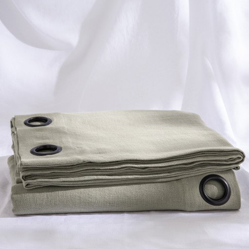 Rideau en lin lavé Gris Argile