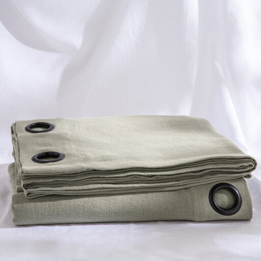 Rideau en lin lavé Gris Argile