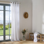 Rideau en lin lavé Blanc Optique