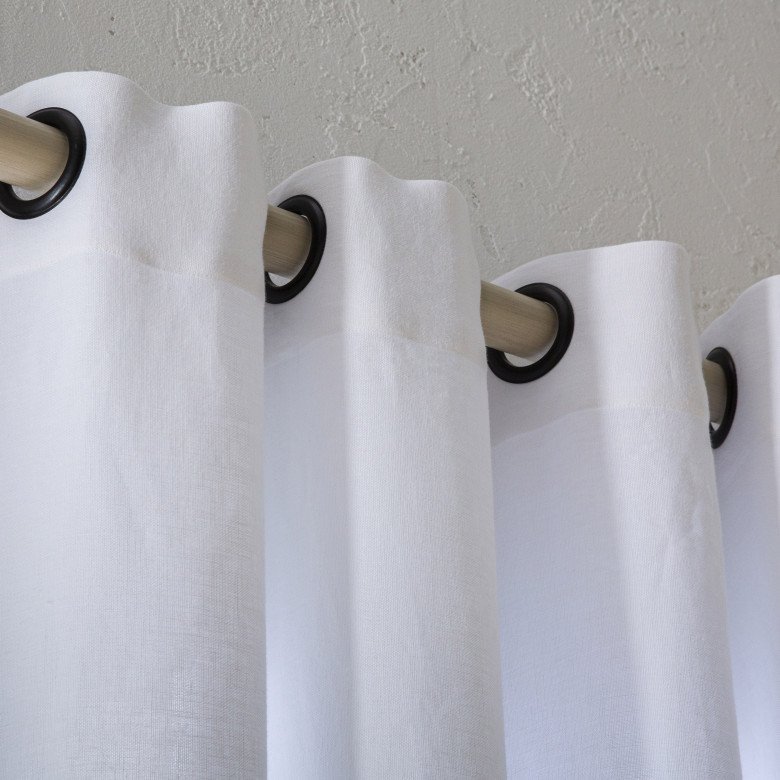 Rideau en lin lavé Blanc Optique - Embrin