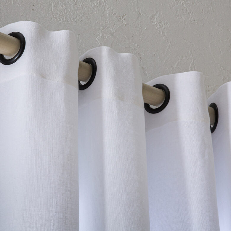 Rideau en lin lavé Blanc Optique - Embrin