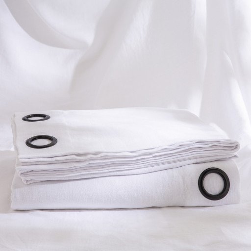 Rideau en lin lavé Blanc Optique