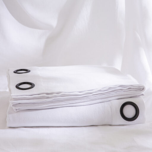 Rideau en lin lavé Blanc Optique