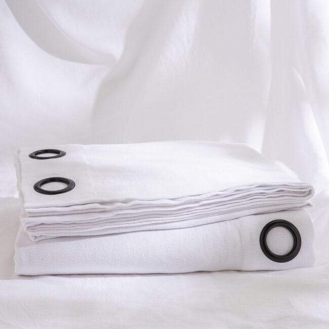 Rideau en lin lavé Blanc Optique