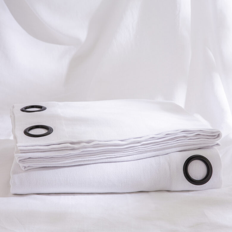 Rideau en lin lavé Blanc Optique - Embrin