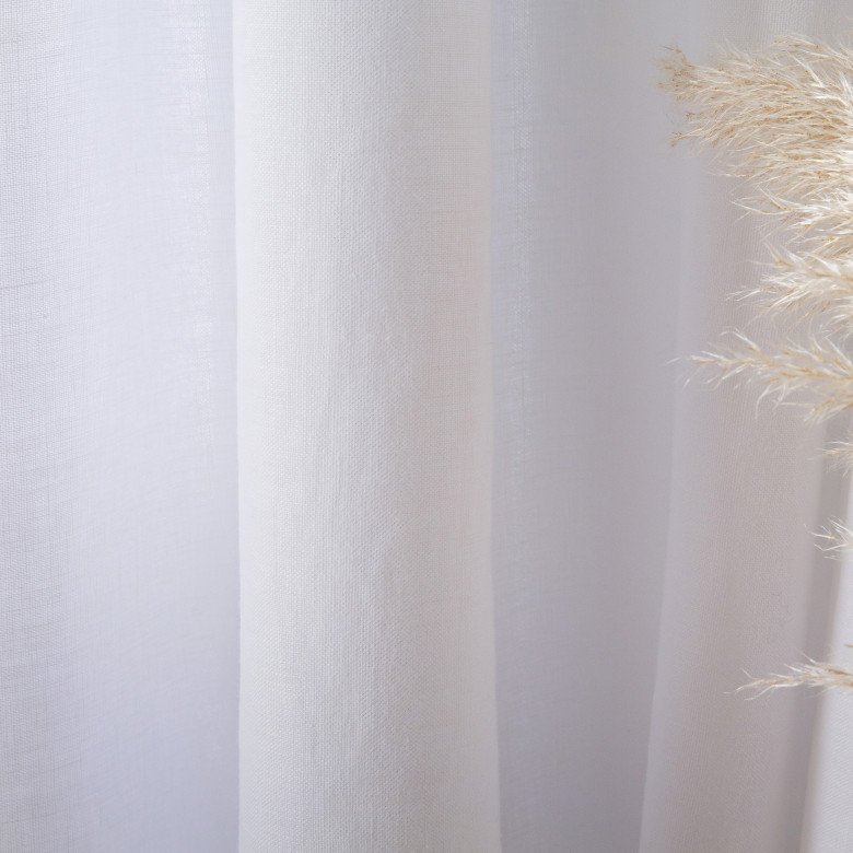 Rideau en lin lavé Blanc Optique - Embrin