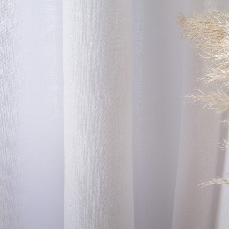 Rideau en lin lavé Blanc Optique - Embrin