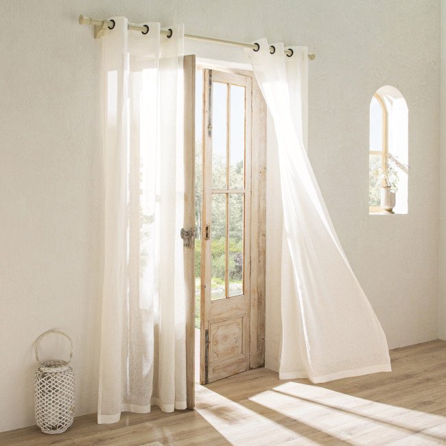 Voilage en lin lavé Crème