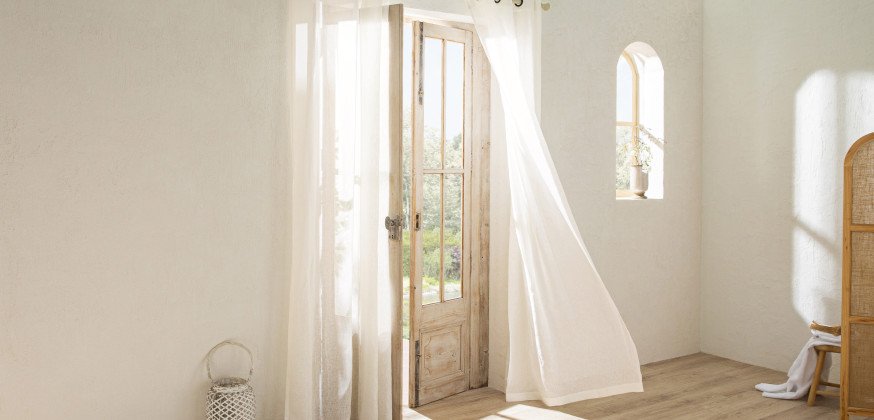 Voilage en lin lavé Crème