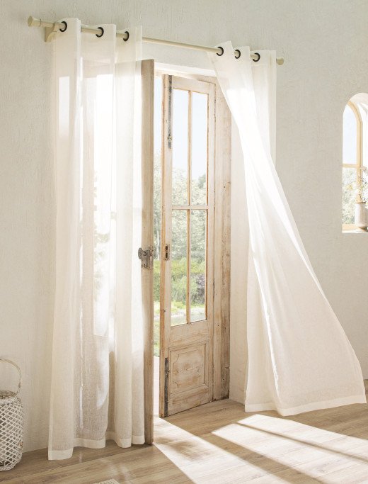 Voilage en lin lavé Crème