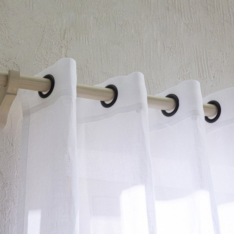 Voilage en lin lavé Blanc optique - Embrin