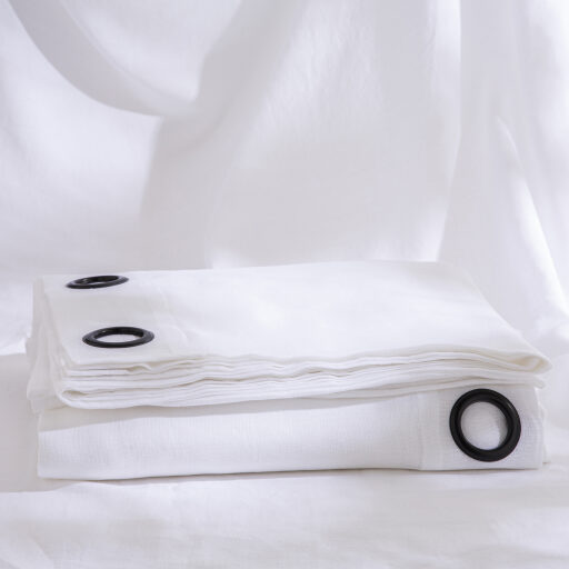 Voilage en lin lavé Blanc optique