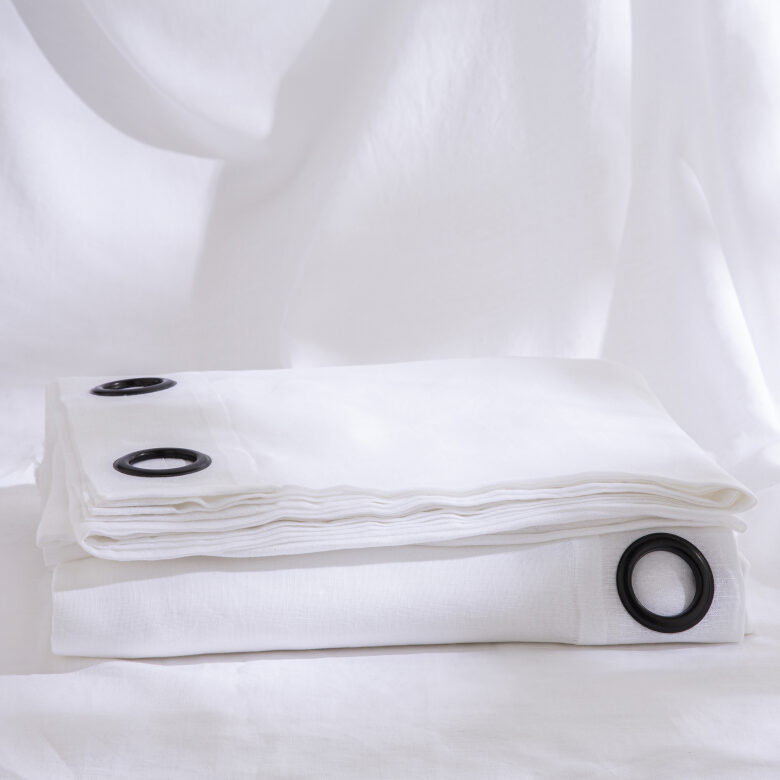 Voilage en lin lavé Blanc optique - Embrin